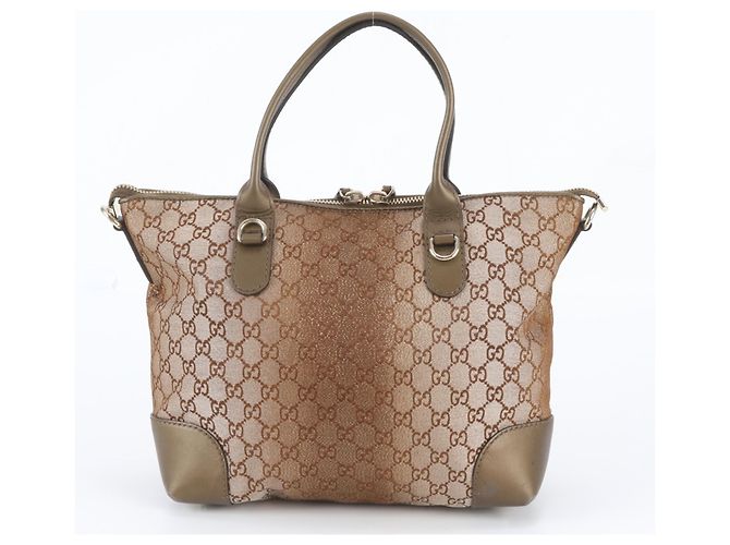 Borsa Tote Gucci GG Canvas Heartbeat D'oro - vista 3