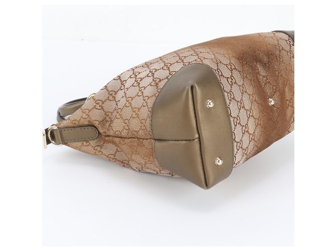 Borsa Tote Gucci GG Canvas Heartbeat D'oro - vista 5
