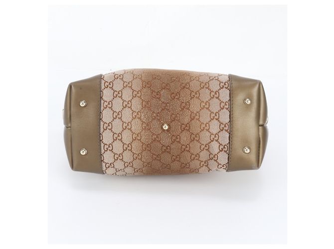 Borsa Tote Gucci GG Canvas Heartbeat D'oro - vista 6