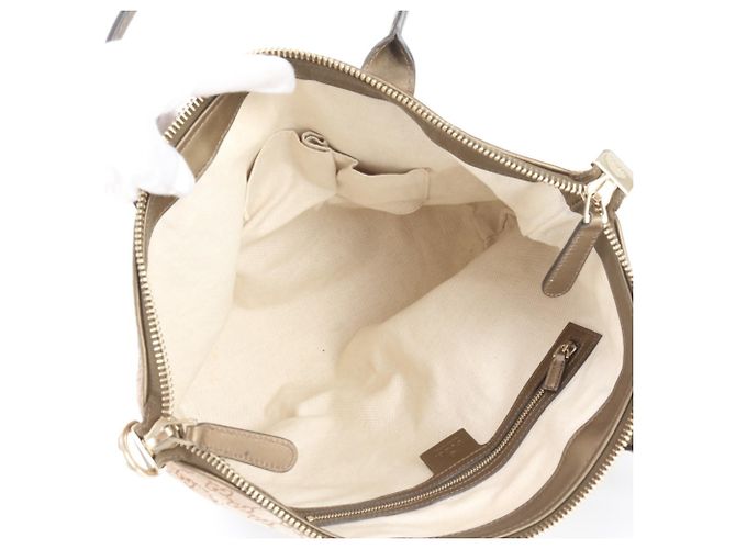 Borsa Tote Gucci GG Canvas Heartbeat D'oro - vista 7