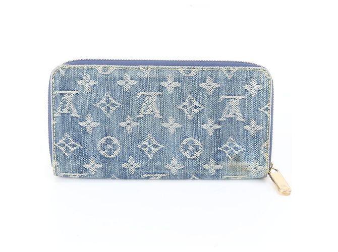 Louis Vuitton Monogram Denim Zippy Wallet Blau - Ansicht 2
