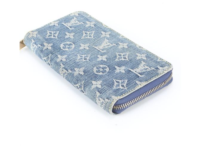 Louis Vuitton Monogram Denim Zippy Wallet Blau - Ansicht 3