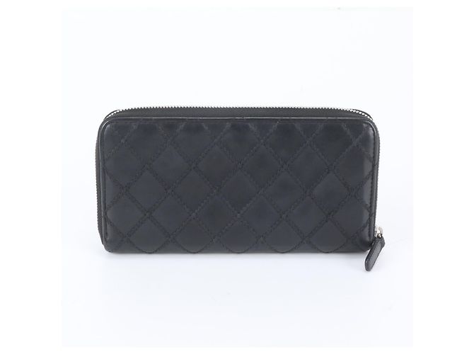 Chanel Wild Stitch Leather Long Wallet Black - view 2