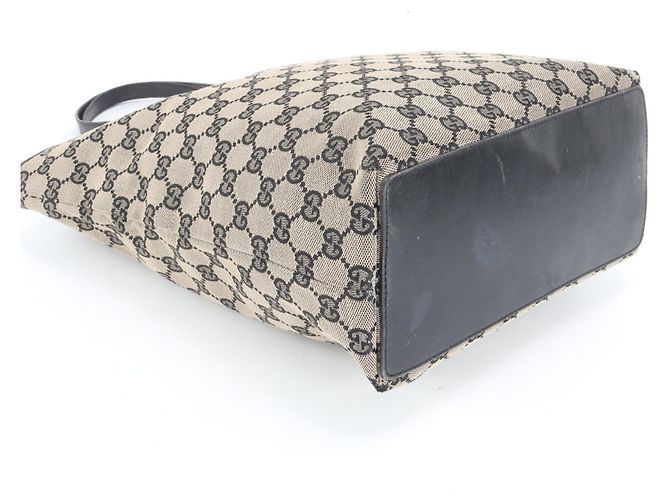 Gucci GG Canvas Leder Tote Bag Braun Schwarz - Ansicht 4