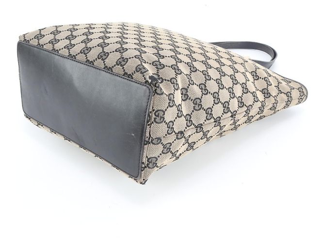Gucci GG Canvas Leder Tote Bag Braun Schwarz - Ansicht 5