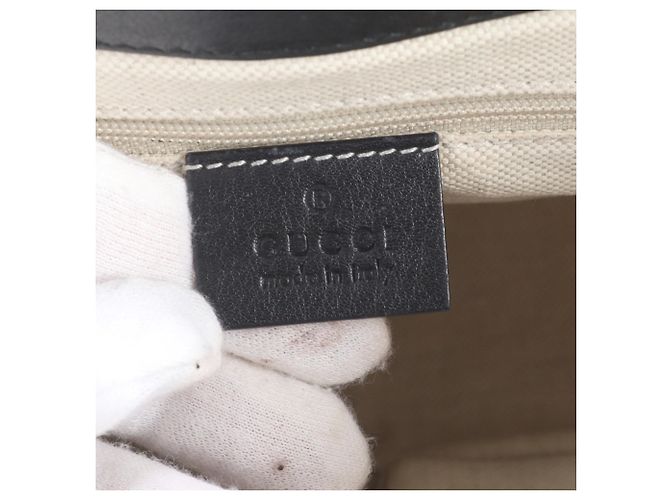 Borsa a tracolla Gucci Guccissima in pelle nera Nero - vista 8