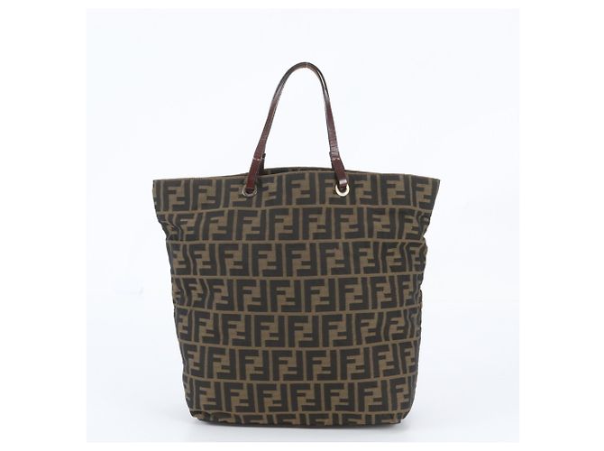 Fendi FF Zucca Leder Tote Bag Braun - Ansicht 3