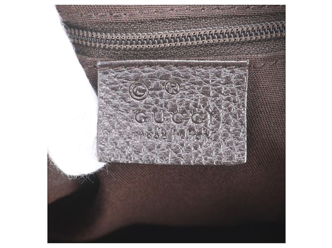 Sac cabas Gucci GG en nylon et cuir Marron - vue 8