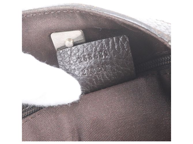 Sac cabas Gucci GG en nylon et cuir Marron - vue 9