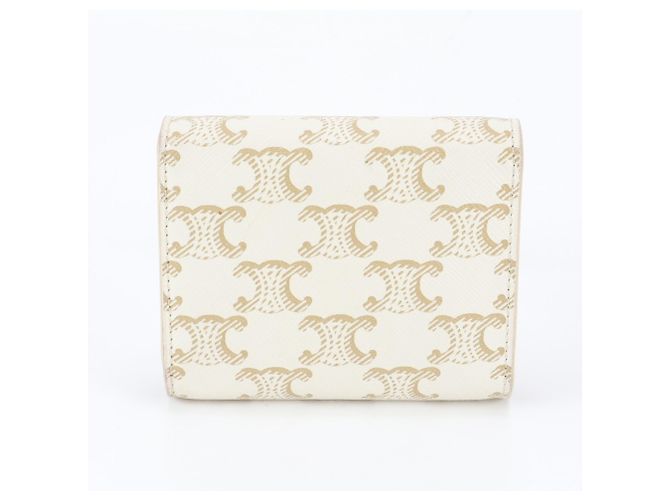 Céline Celine Triomphe Small Flap Wallet Cream - view 2