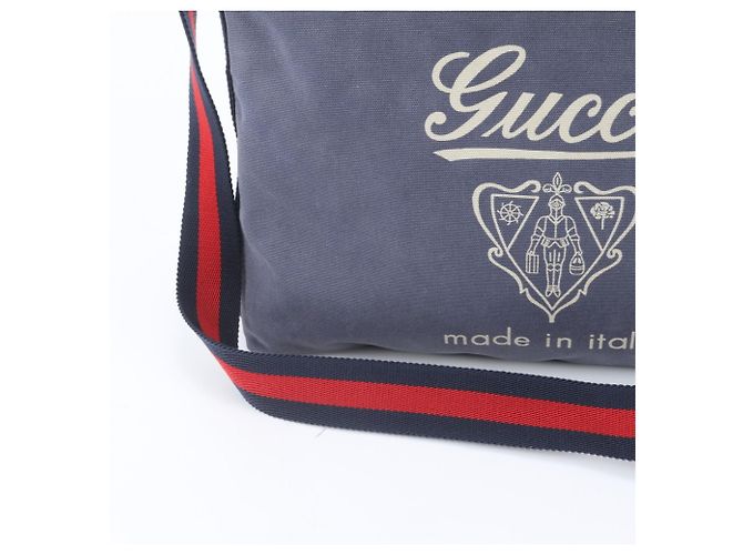 Borsa a tracolla in pelle Gucci Crest Blu navy - vista 2
