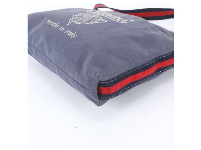 Borsa a tracolla in pelle Gucci Crest Blu navy - vista 4
