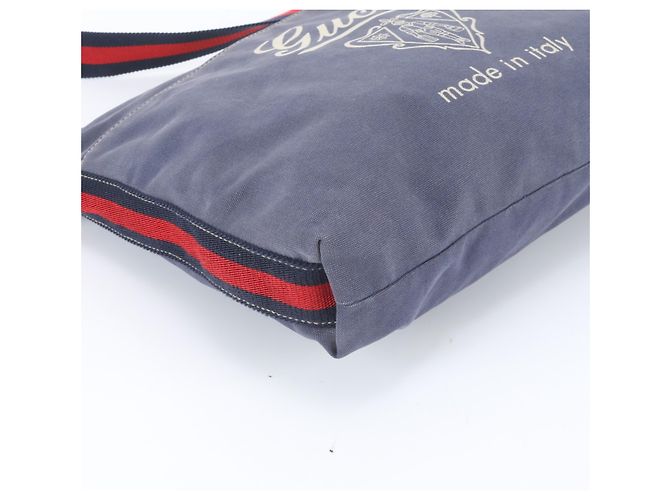 Borsa a tracolla in pelle Gucci Crest Blu navy - vista 5