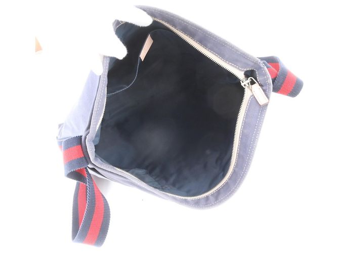 Borsa a tracolla in pelle Gucci Crest Blu navy - vista 7