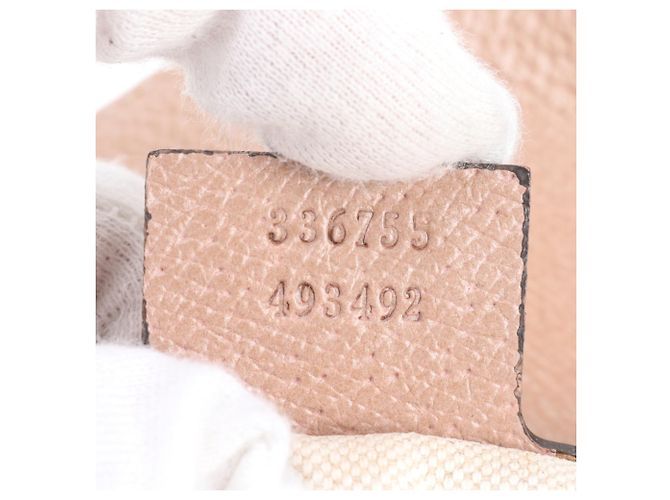 Gucci GG Canvas Bree 336755 Leder 2-Way Schultertasche Braun Pink - Ansicht 10