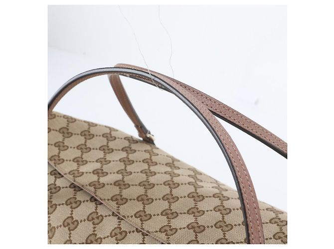 Gucci GG Canvas Bree 336755 Leder 2-Way Schultertasche Braun Pink - Ansicht 2