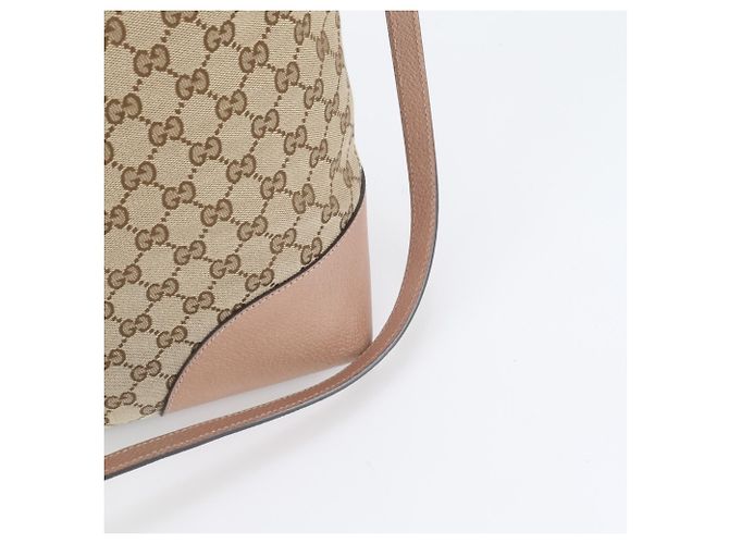 Gucci GG Canvas Bree 336755 Leder 2-Way Schultertasche Braun Pink - Ansicht 3