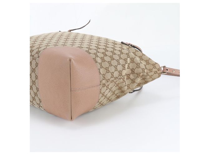 Gucci GG Canvas Bree 336755 Leder 2-Way Schultertasche Braun Pink - Ansicht 5