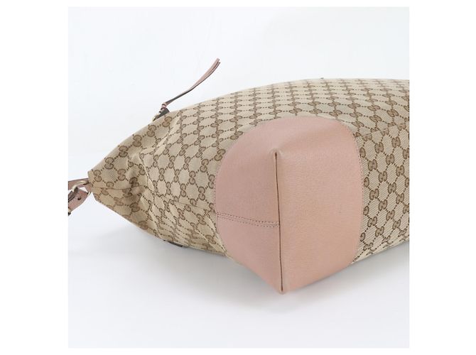 Gucci GG Canvas Bree 336755 Leder 2-Way Schultertasche Braun Pink - Ansicht 6
