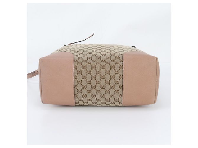 Gucci GG Canvas Bree 336755 Leder 2-Way Schultertasche Braun Pink - Ansicht 7