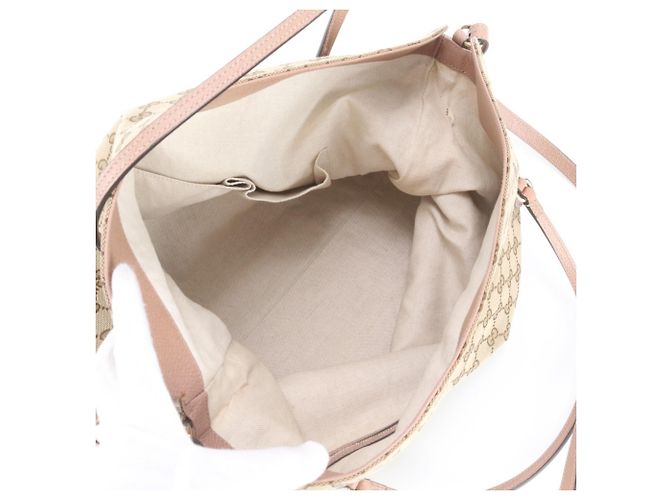 Gucci GG Canvas Bree 336755 Leder 2-Way Schultertasche Braun Pink - Ansicht 8