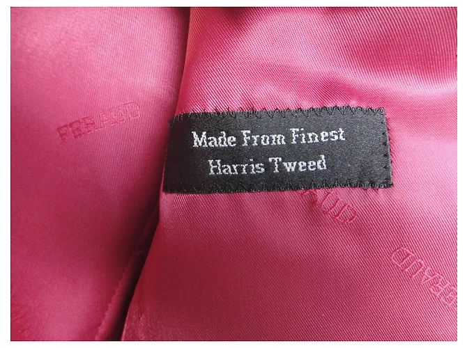 Louis Féraud Féraud Langer Mantel aus grauem Harris Tweed - vue 3