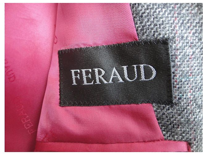 Louis Féraud Féraud Langer Mantel aus grauem Harris Tweed - vue 4