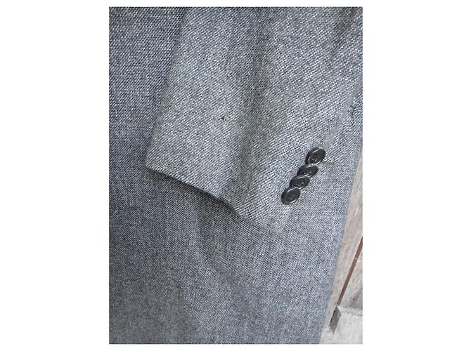 Louis Féraud Féraud Langer Mantel aus grauem Harris Tweed - vue 7