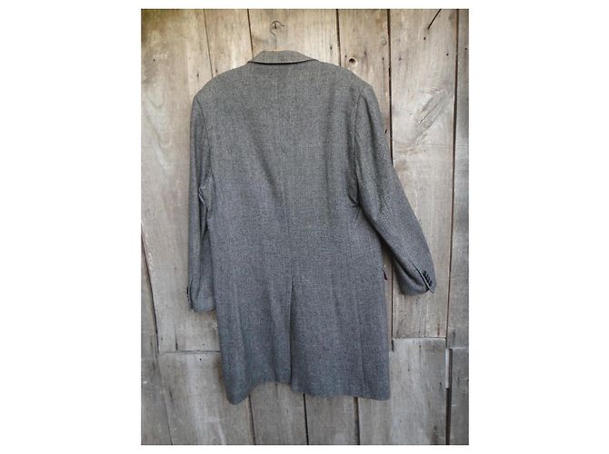 Louis Féraud Féraud Langer Mantel aus grauem Harris Tweed - vue 8