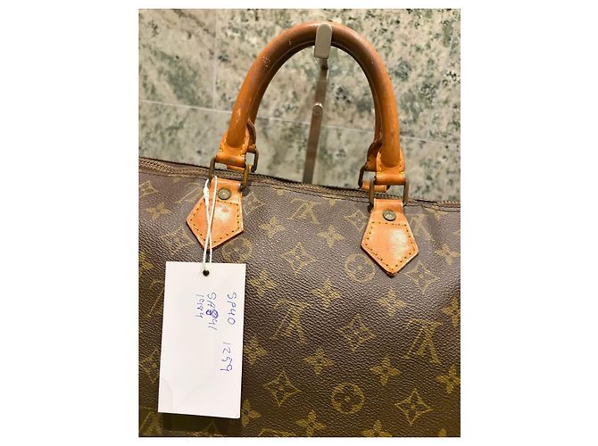Borsa Louis Vuitton Speedy 40 Monogram Marrone Monogramma - vista 3