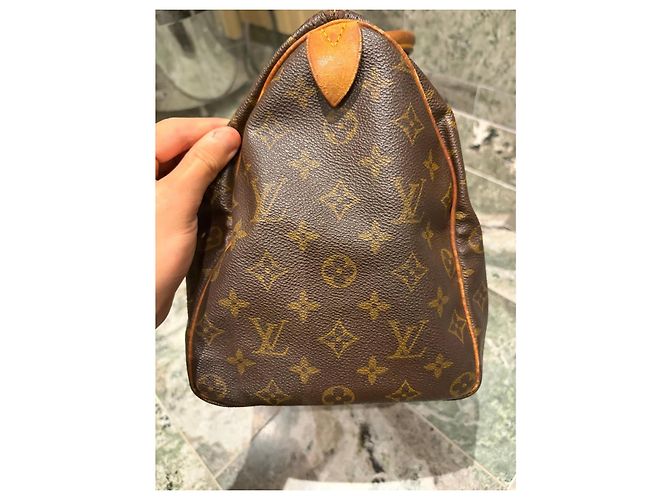Borsa Louis Vuitton Speedy 35 Monogram Marrone Monogramma - vista 5