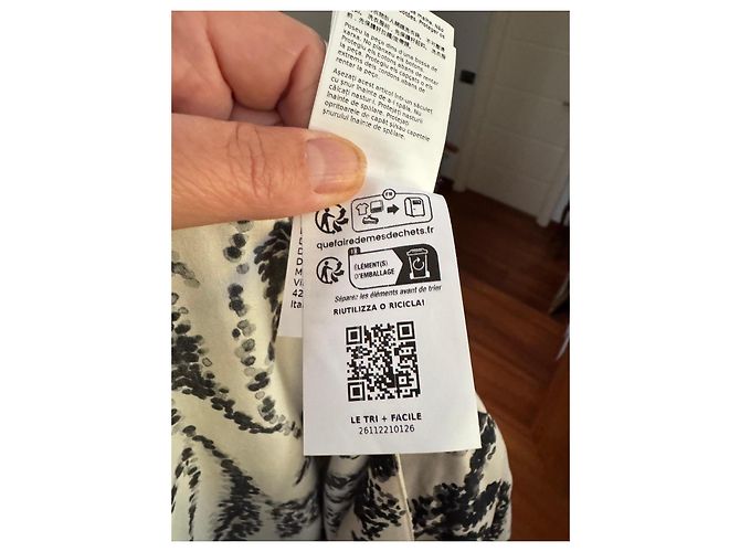 Abito lungo in seta Max Mara stampa floreale Nero Bianco - vista 3