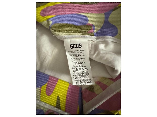 GCDS Multicolour Camouflage Cargo Pants Pink Multiple colors Beige Green Purple Yellow - view 2