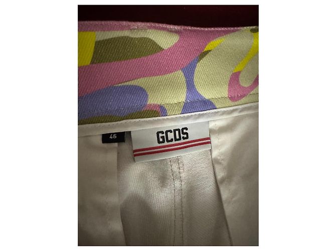 GCDS Multicolour Camouflage Cargo Pants Pink Multiple colors Beige Green Purple Yellow - view 3