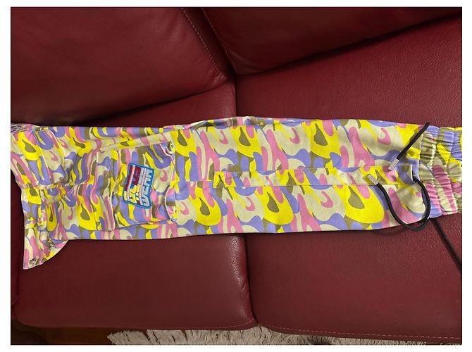 GCDS Multicolour Camouflage Cargo Pants Pink Multiple colors Beige Green Purple Yellow - view 6