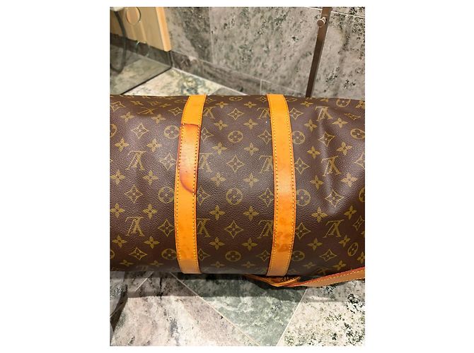 Louis Vuitton Keepall Bandoulière 45 Monogram Marrom Monograma - vista 6