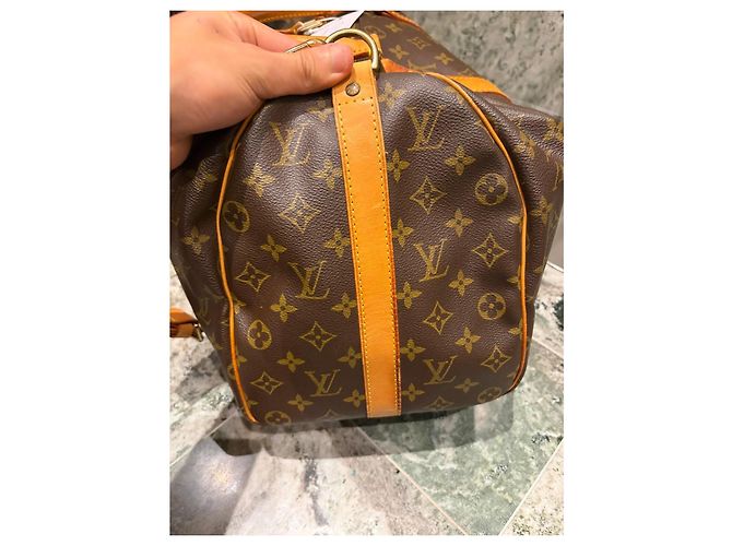 Louis Vuitton Keepall Bandoulière 45 Monogram Marrom Monograma - vista 7
