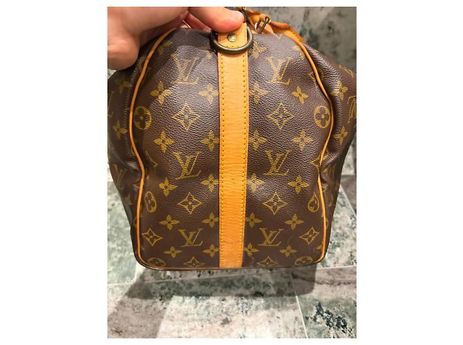 Louis Vuitton Keepall Bandoulière 45 Monogram Marrom Monograma - vista 6