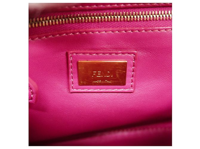 Borsa a mano Fendi Peekaboo in pelle rosa - vista 5