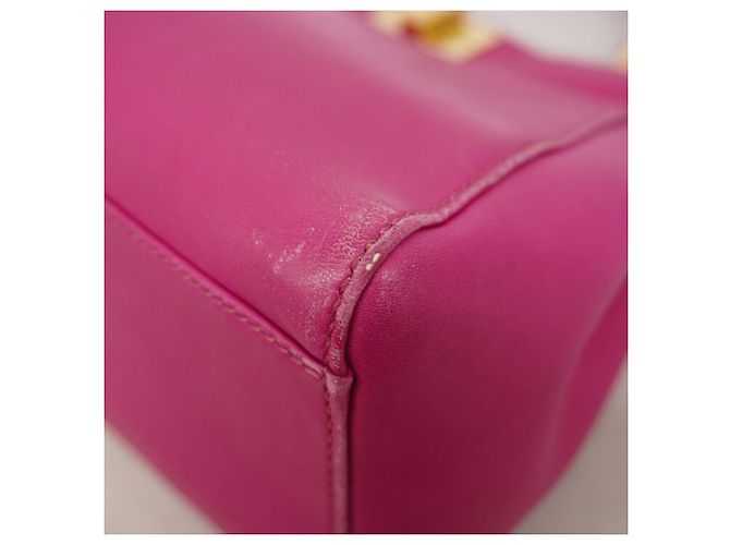 Borsa a mano Fendi Peekaboo in pelle rosa - vista 6