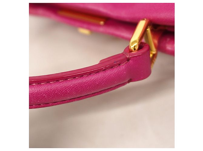 Borsa a mano Fendi Peekaboo in pelle rosa - vista 9