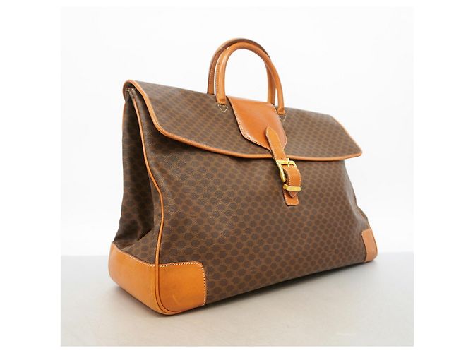 Autre Marque Borsa Boston Celine in Macadam Brown Marrone - vista 2
