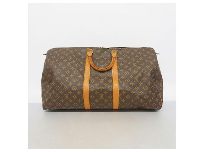 Louis Vuitton Boston Monogram Keepall Bandoulière 55 Castaño - vista 13