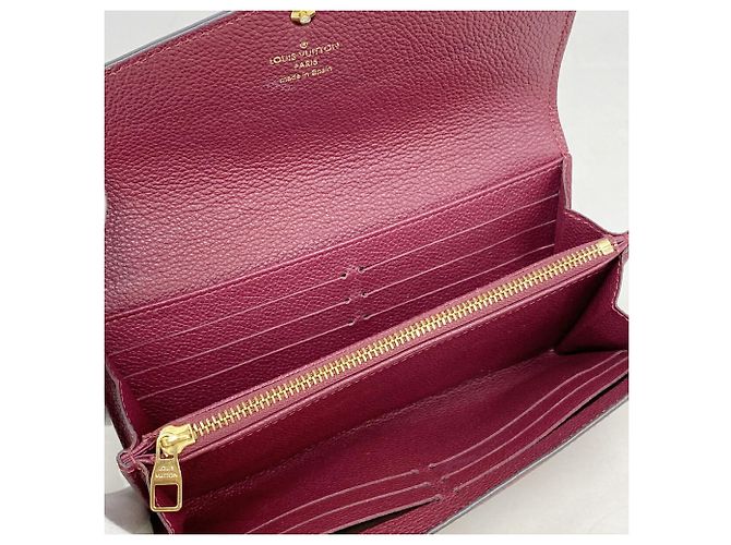 Louis Vuitton Monogram Empreinte Portefeuille Sarah Long Wallet Bordò - vista 3