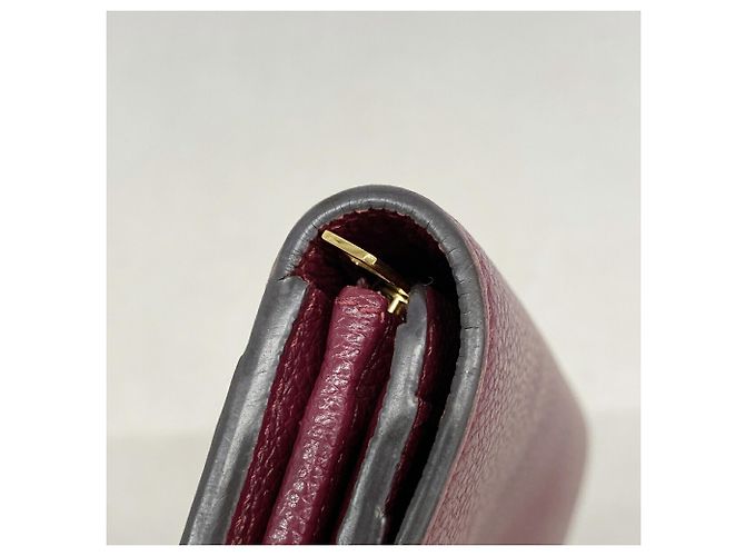 Louis Vuitton Monogram Empreinte Portefeuille Sarah Long Wallet Bordò - vista 6