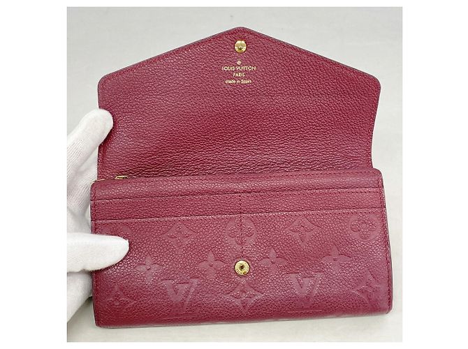 Louis Vuitton Monogram Empreinte Portefeuille Sarah Long Wallet Bordò - vista 9