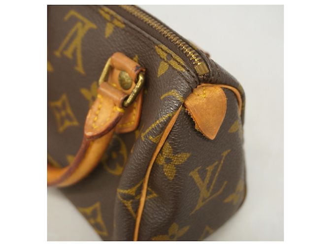 Borsa a mano Louis Vuitton Monogram Mini Speedy Marrone - vista 11