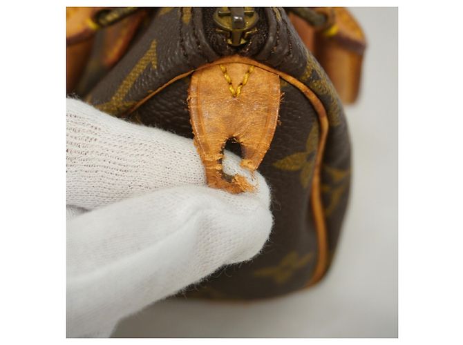 Borsa a mano Louis Vuitton Monogram Mini Speedy Marrone - vista 8