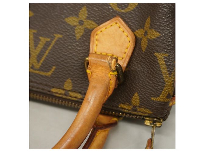 Borsa a mano Louis Vuitton Monogram Mini Speedy Marrone - vista 9