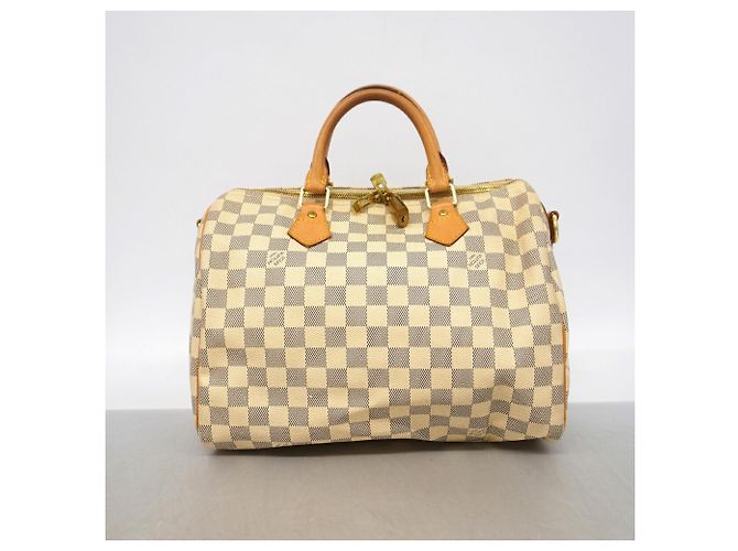 Borsa Louis Vuitton Damier Azur Speedy Bandoulière 30 Bianco - vista 15